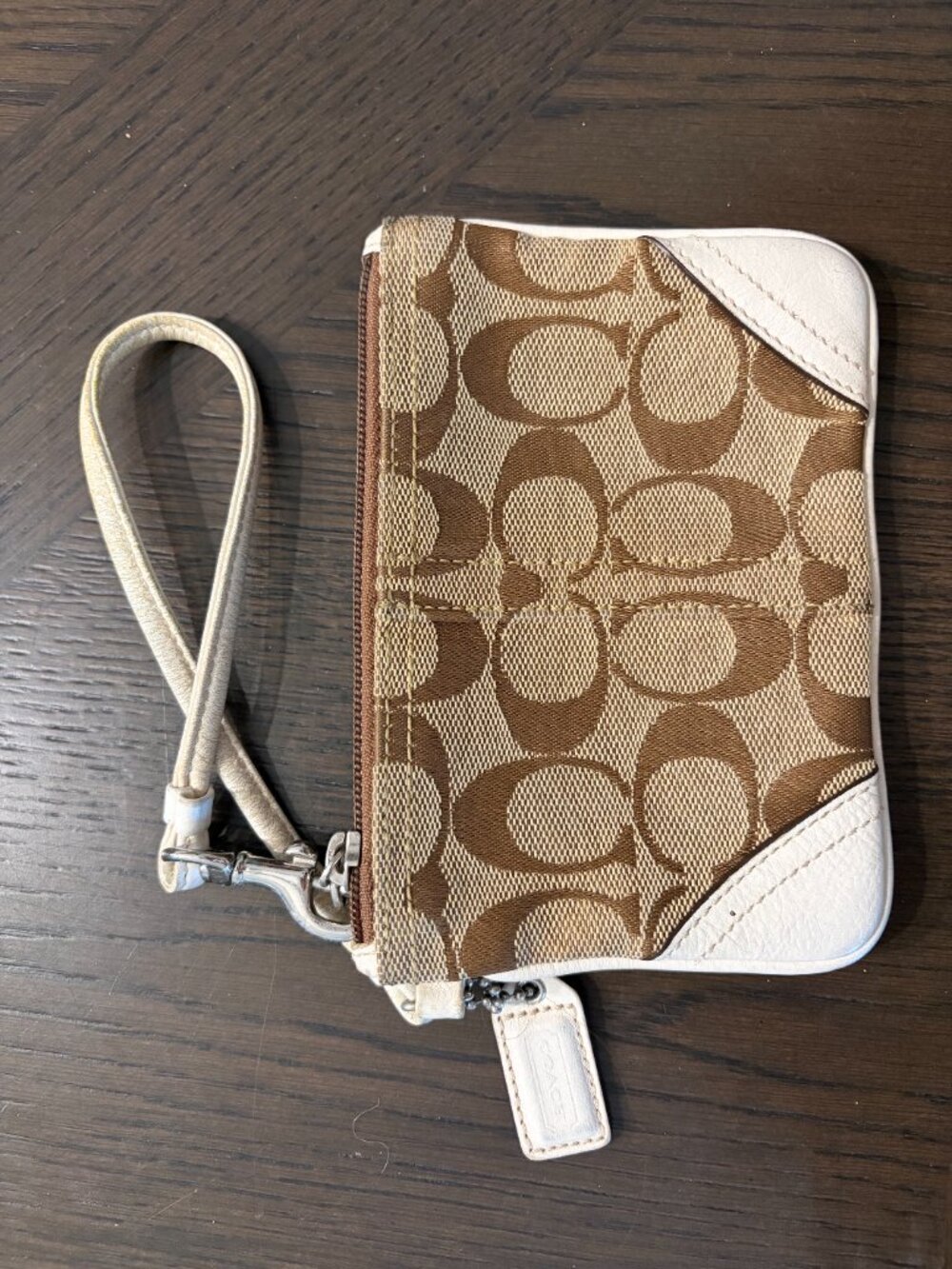 Coach Wristlet with White Leather Trim - Picture 2 of 3